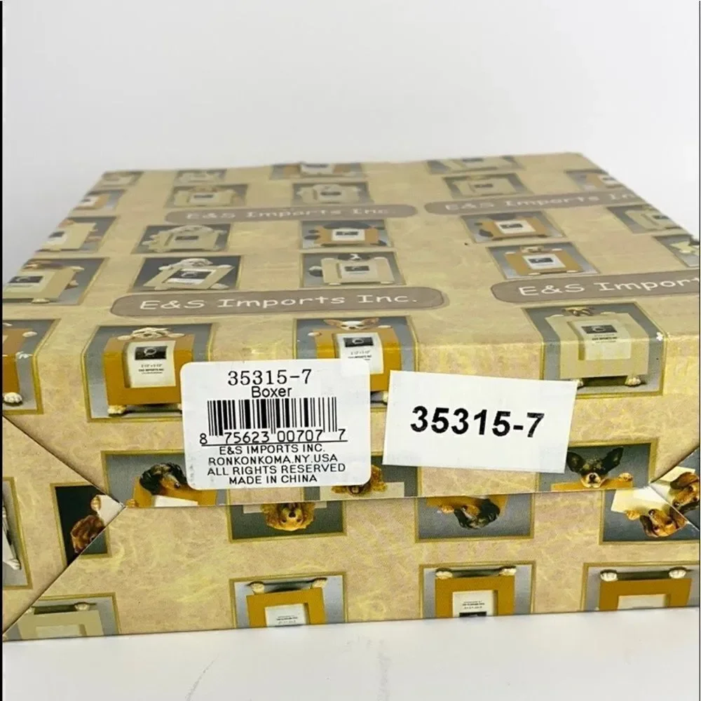 NWT E&S Brindle Boxer Picture Frame
